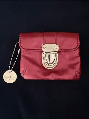 Lulu NYC Deep Burgundy Coin Purse or could be a bag charm!